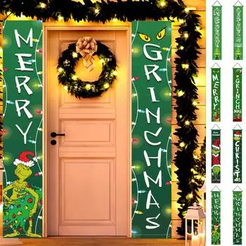 71 X 12 дюймов Рождественское крыльцо Веселый рождественский подвесной баннер Рождественская дверь Баннер Украшение дома, в помещении и на открытом воздухе На крыльце Стена для вечеринок One Size