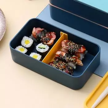 720 мл Ланч-бокс со съемной сеткой, термостойкий силиконовый контейнер для еды в микроволновой печи, кухонные аксессуары синий