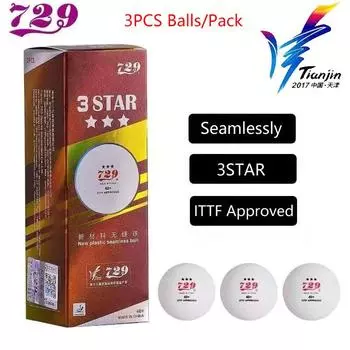 729 Friendship 3Stars бесшовный мяч для настольного тенниса 40+ новых мячей для пинг-понга из нового материала для национальных игр, одобренных ITTF 3 Balls