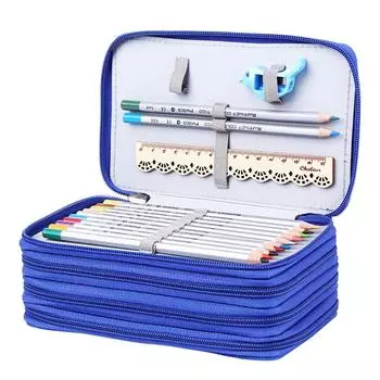 72/52/32 отверстия, четырехслойный чехол для ручки со смайликом, кисть для эскиза, цветной пенал, большой емкости, одноцветный пенал 32 holes