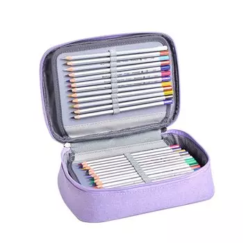 72 предмета цветной пенал цветной пенал для хранения карандашей пенал с ручкой цветной держатель карандашей большой емкости холст цветной держатель карандашей фиолетовый
