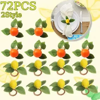 72 шт. кольцо для салфеток в виде лимона, пряжка для фруктов, модель отеля, кольцо для салфеток, пряжка для салфеток, праздничные принадлежности