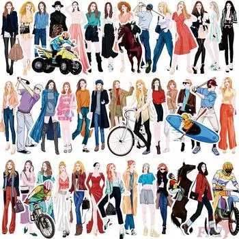 72 шт./компл. современные модные наклейки для девочек и спортивных мальчиков «сделай сам»