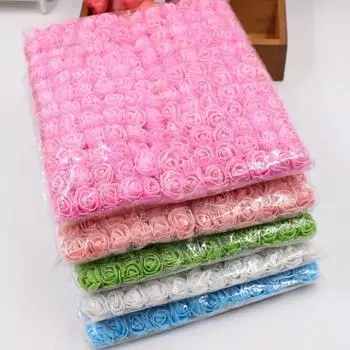 72 шт./лот ПЭ розы цветы кружево пена цветок букет сплошной цвет Diy венок ремесло искусственные цветы JM08 ARI