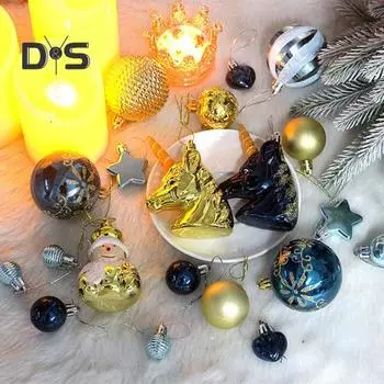 72 шт. Рождественские шары с блестками разных размеров Рождественские шары небьющиеся праздничные украшения подвесные украшения для рождественской елки вечерние принадлежности розовый/золотой