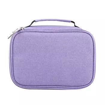 72 Slots Multifunction Foldable Fabric Pencil Case Large Capacity Zipper Pen Bag Purple