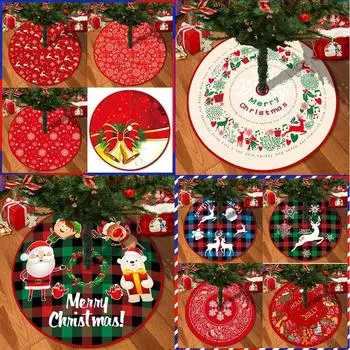 72 см юбка для рождественской елки снежинка Санта-Клаус олень узор рождественский ковер елка праздничный набор для вечеринки украшение