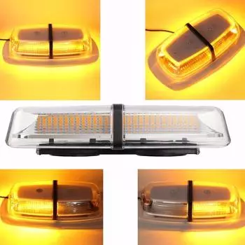 72 светодиода 5730SMD, проблесковый маячок на крыше автомобиля, аварийный свет, 12 В постоянного тока, светодиодный предупредительный фонарь для полицейских и пожарных, янтарный