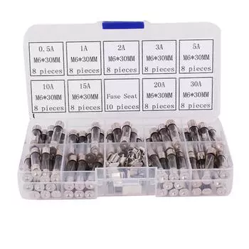 72 в 1 6*30 мм 0,5-30 А Автомобильный Мини Ассорти Набор Комплект Ножевой Предохранитель Быстродействующий Трубчатый