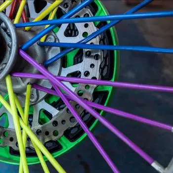 72pcs Bicycle Wheel Spoked Protector Wraps 24cm Wheel Rim Spoke Wrap Kit for Motorcycle Bike Color Rims Skin Trim Covers Pipe красный