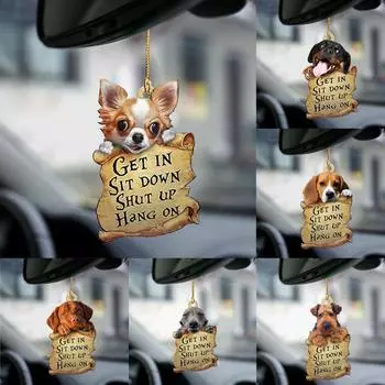 72Styles Автомобильный шнурок Подвеска Зеркало заднего вида Милая собака Автомобильное подвесное украшение Автомобильный стиль Интерьер 5