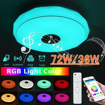 72W APP bluetooth Music Light Bedroom Lamp Smart Ceiling Lamp+Remote Control Modern RGB LED Ceiling Lights Home Lighting 170-265V 36W