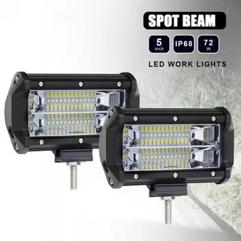 72W Off Road LED Bar Spot Led Beam Дневные ходовые огни Противотуманные фары Рабочий свет Светодиодные фары 1pc