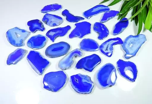 737Cts. Окрашенный срез друзи агат плоский драгоценный камень кабошон лот 24 шт GN-02