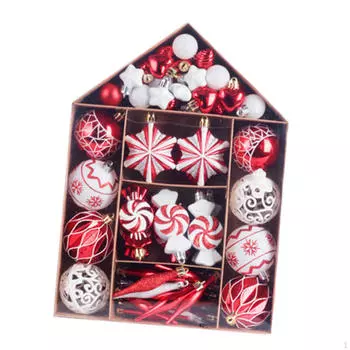 73 шт. подвесных украшений для рождественской елки, декоративные рождественские шары, безделушки, декор для двора красный