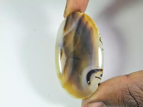 73Cts. Натуральный камень Монтанский агат овальный кабошон россыпью драгоценный камень 29X53X05 мм ET-355