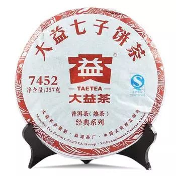 7452 Чайный пирог Menghai Dayi Puer TAETEA Пуэр Спелый Юньнань Пуэр 357г 2016 1601