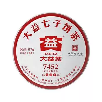 7452 Чайный торт Мэнхай Дайи Пуэр TAETEA Пуэр Китай Юньнань Пуэр 2019 357г Спелый