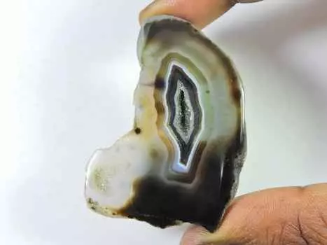 74Cts. Окрашенный черный друзовый агат, фантазийный кристалл кабошон, драгоценный камень россыпью 27X50MM SK-2246