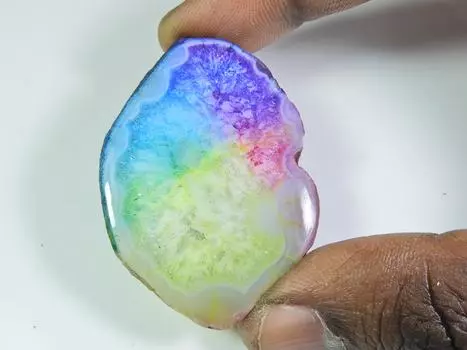 74Cts. Окрашенный солнечный друзовый агат многоцветный фантазийный кабошон россыпью драгоценный камень ET-32