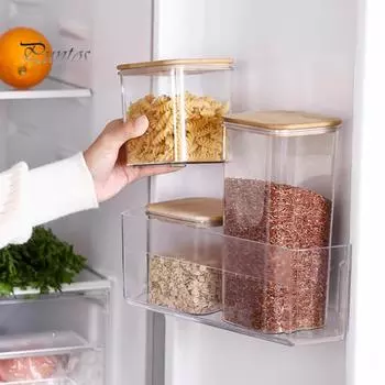 750/1500 мл современный герметичный контейнер для хранения здоровой пищи, банка для зерна, контейнер для хранения кладовой, хозяйственные принадлежности L