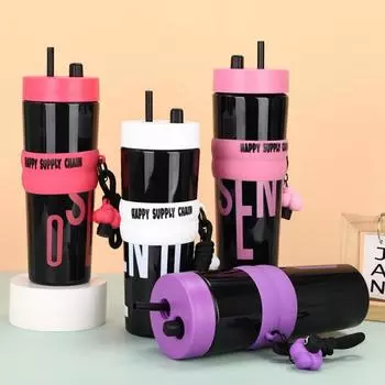 750 мл большой емкости соломенная кружка портативная на открытом воздухе спортивная дофаминовая высокая термостойкость герметичные герметичные пластиковые стаканы для воды 750ml