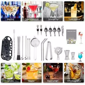 750 мл Boston Cocktail Mixer Set Bar Tools Bar Tools Wine Mixer Set Bartender Cocktail Mixer Tool Set Stainless Steel Loud