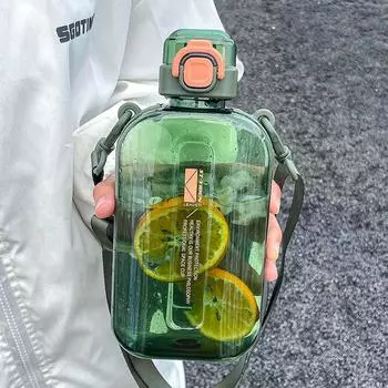 750 мл квадратная спортивная бутылка для воды, прозрачные герметичные бутылки для воды с ремешком, чайник для фитнеса, чашка для воды для кемпинга на открытом воздухе 750ml