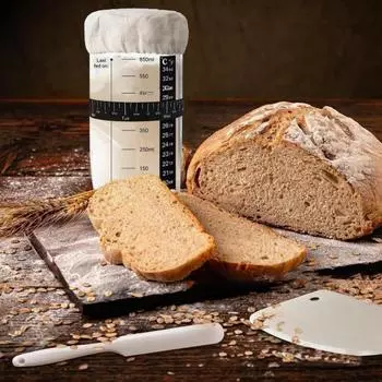 750 мл Стеклянная банка для закваски с крышкой Точные весы Пищевой класс Большая емкость Герметичная банка для брожения хлеба Контейнер Кухонные принадлежности для выпечки 750ML