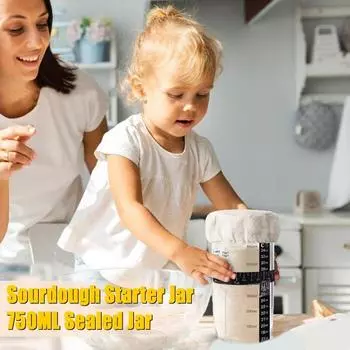 750 мл Стеклянная банка для закваски с крышкой Точные весы Пищевой класс Большая емкость Герметичная банка для брожения хлеба Контейнер для кухни