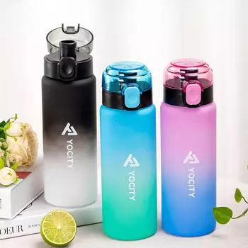 750 мл Тритан Матовый Градиент Бутылка Для Питьевой Воды Портативная Спортивная Чай Кофе Чашка Кухонные Принадлежности Детская Бутылка Для Воды Школьная 0.75L