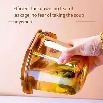 750 мл Жаропрочный стеклянный ланч-бокс Микроволновая печь безопасная суповая миска Контейнер для хранения продуктов для студентов взрослых 750ml