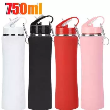 750mlStraw Insulated Tumbler with Handle Vacuum Insulated Cup Stainless Steel Double-Layer Insulated Cup Thermal Iced Travel Cup 750ml белый