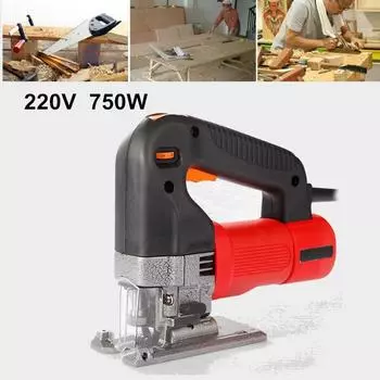 750W Electric Jig Saw Variable Speed Woodworking Curve Saws with Cutting Blade Black