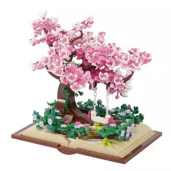 753 шт. Креативное дерево сакуры на волшебной книге, строительные блоки, цветок вишни, сборные кирпичи, игрушки, подарок для детей NO Box