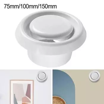 75/100/150 мм Пластиковый круглый потолочный вентиляционный люк Крышка потолочного вентиляционного отверстия для вентиляции ванной комнаты/кухни всего дома