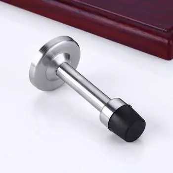 Дверной стопор 75–150 мм. Настенный резиновый противоударный фиксатор. Два способа установки. Держатель дверного стопора без перфорации. 75mm