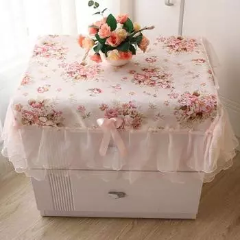 75*80cm Tablecloth Dust-proof Pink Flower Decoration Lace Table Cloths Rectangular Table Cover