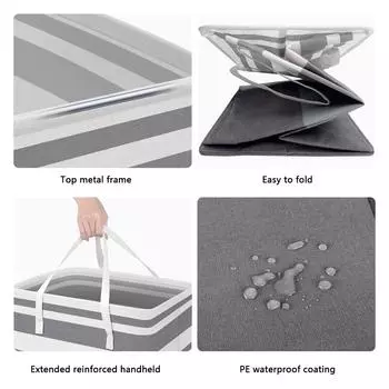 75 больших вместительных корзин для белья, складные корзины для хранения одежды, водонепроницаемые хлопковые и льняные корзины для одежды, ящики для хранения игрушек 75L