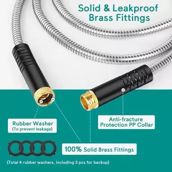 75 футов садовый шланг из нержавеющей стали металлический шланг для воды патио открытый автофургон автомобильный шланг для мытья поливочный пистолет шланг садовые принадлежности оранжевый