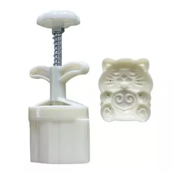 75 г милые формы для печенья в форме тигра, формы для лунного пирога, форма для лунного пирога, ручное давление, пластиковый материал, аксессуары для выпечки, инструменты