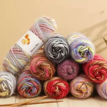 75 г/рулон пряжа для вязания из шерсти, пряжа для вязания крючком смешанных цветов, зимняя пряжа из кашемира и белки, нитки для шапки, шарфа, перчаток из смешанных материалов