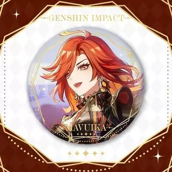 75 мм Genshin Impact НОВЫЕ броши с персонажами, жесть, значки с изысканным дизайном Мавуйки Невиллетт и т. д. Идеальные значки и украшения Funina