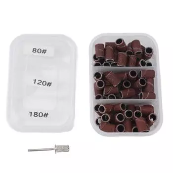 75 шт. шлифовальных колпачков для ногтей, удаления омертвевшей кожи, маникюрных шлифовальных лент с насадкой-держателем 80, зернистость 120