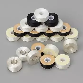 75D/2 швейная предварительно намотанная подложка, 10 шт./упак., белая, черная L-образная бумажная нить без кромок для вышивки