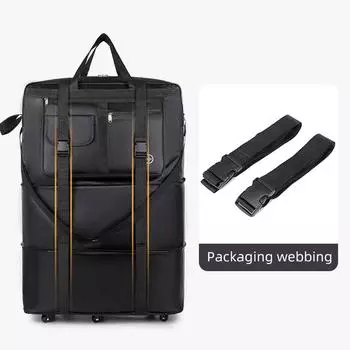 75л Дорожная сумка для авиаперевозок, вместительный чемодан для учебы за границей, авиационный ящик для перевозки грузов, универсальная складная сумка на колесах bag&package чёрный