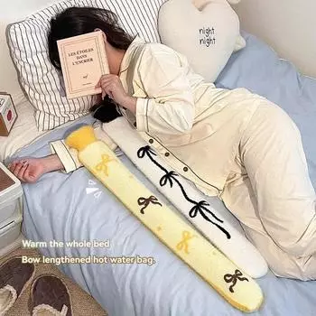 75x10,5 см Длинная сумка для грелок Милый съемный чехол Очень длинная резиновая грелка для бутылок с водой Пояс для рук и ног белый