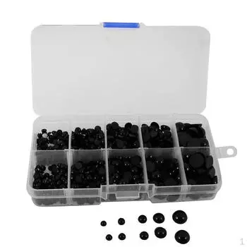 760 шт. 4-10 мм круглые пластиковые черные плоские кукольные глаза для изготовления кукол животных своими руками