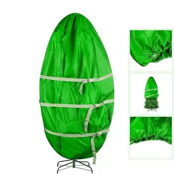 76*152 см водонепроницаемый и пыленепроницаемый прочный вертикальный мешок для хранения рождественской елки с эластичной повязкой зелёный