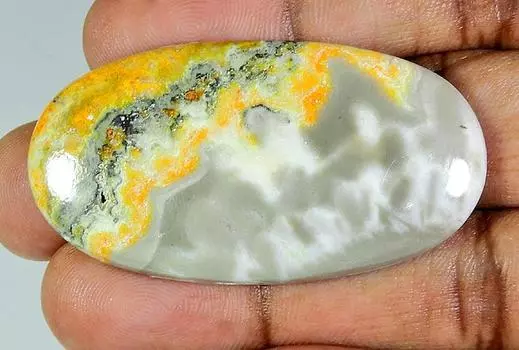 76Cts. Natural Bumble Bee Jasper Oval Cabochon Loose Gemstone 28X52X06MM PP-98